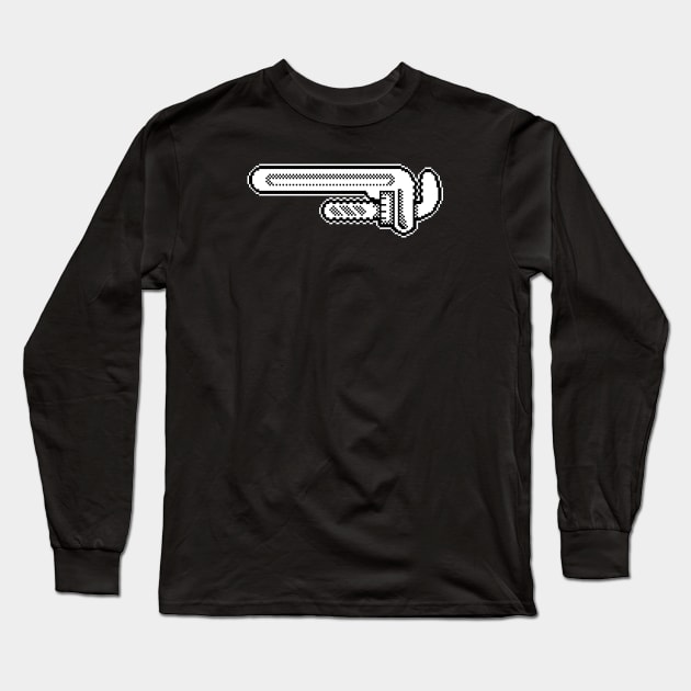 Horizontal wrench - 1bit pixel art Long Sleeve T-Shirt by pixel eats sugar